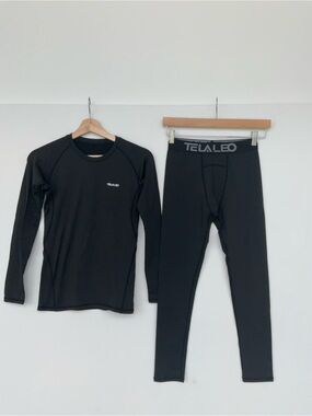 Telaleo Black Thermal Base Layer Matching Set Bundle